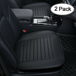 YELLOW-PRICE Breathable Padded Luxury Leather Car Front Seat Cushion Cover for All Cars In Black