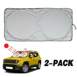 YELLOW-PRICE 2X Car Front Windshield Shades Block Uv Ray Sun Visor Protector [63X35 Inches]