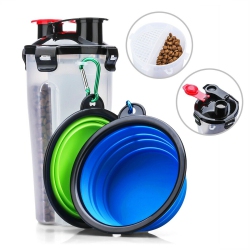 YELLOW-PRICE Leak Proof Portable Dog Container With 2 Bowls-Big Capacity & Food Grade Plastic