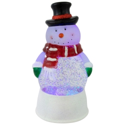 NORTHLIGHT 7" Led Lighted Color Changing Snowman Christmas Glittering Snow Dome