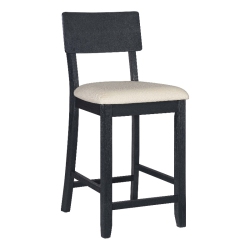 LINON Jordan Wood 25.5" Counter Stool In Dark Charcoal In Gray