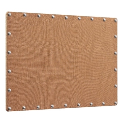 LINON Burlap Office Bulletin Board In In Orange