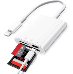 DOLAER [Apple Mfi Certified] Lightning to Sd Card Camera Reader for Iphone Ipad, Micro Sd&memory Card Reader Plug And Play Trail Camera Viewer Sd Card