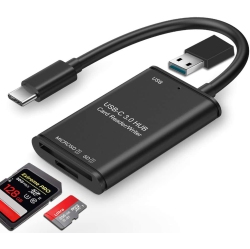 DOLAER USB C Sd Card Reader, High Speed 3.0 Type C Hub Sd Card Reader Writer Micro Sd Tf Memory Card Reader Otg Adapter for PCs Android