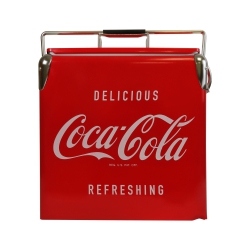 COCA-COLA Retro Ice Chest Beverage Cooler With Bottle Opener 13L (14 Qt), 18 Can Vintage Style Ice Bucket for Camping, Beach, Picnic