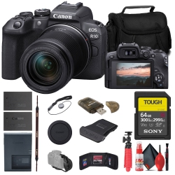 CANON Eos R10 Mirrorless Camera W/ 18-150MM Lens + 64GB Card + Bag + More