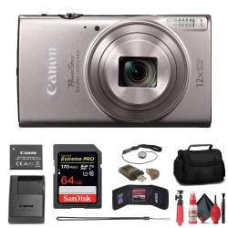 CANON Powershot Elph 360 Hs Camera + 64GB Card + Case + More