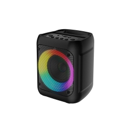 HAVIT Sq133Bt Wireless Bluetooth V5.0, Outdoor Bright RGB Lighting 8W, 4 Inch Sound Box Speaker_Black