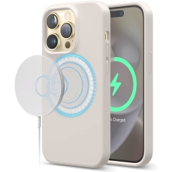 ELAGO Magnetic Silicone Case Compatible With Magsafe Iphone 14 Pro Max 6.7 Inch - Built-In Magnets, Compatible With All Magsafe Accessories (Stone)