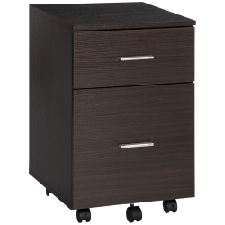 VINSETTO Vertical Filing Cabinet With Wheels, 2-Drawer Mobile File Cabinet, Office Storage Cabinet for Letter Or A4 File, Study Home Office In Brown