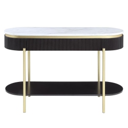 BOWERY HILL Contemporary Wood 1-Drawer Console Table In Walnut