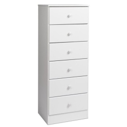 WRIGHT HOME Solid Wood 6 Drawers Lingerie Chest In Finish In White