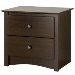 WRIGHT HOME Plastic 2 - Drawers Nightstand In Espresso Finish
