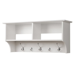 WRIGHT HOME Laminated Wooden 5 Hook Wall Coat Rack In Finish In White