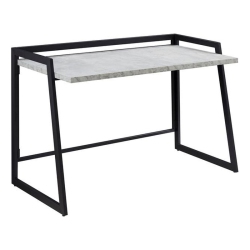 LEICK FURNITURE 70004-Ccgm Mixed Metal And Wood Desk In Concrete/gunmetal In Gray