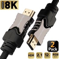 YELLOW-PRICE 2Pack HDMI 2.1 Cable 8K 60Hz 4K 120Hz Uhd HDcp 2.2 Earc Dolby Vision Dynamic HDr