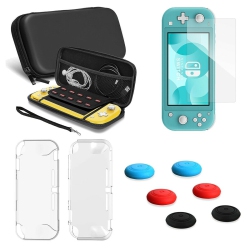 YELLOW-PRICE Accessory Kit for Nintendo Switch Lite - Portable Carry Case & Tpu Case & Glass