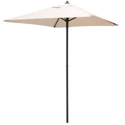 GYMAX 5Ft Patio Square Market Table Umbrella Shelter 4 Sturdy Ribs