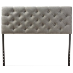 BAXTON STUDIO Viviana Tufted Queen Panel Headboard In In Gray