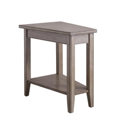 LEICK FURNITURE Home 10502-Gr Laurent Recliner Wood Wedge Table With Shelf In Smoke In Gray