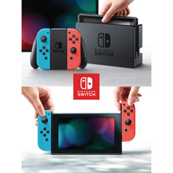 Nintendo Switch with Neon Blue and Neon Red Joy‑Con HADSKABAH