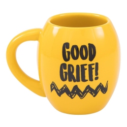 BIOWORLD Vandor Peanuts Charlie 18-Ounce Oval Ceramic Mug In Brown