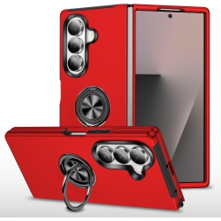 ICM Topsave "hidden Series" Solid Color PC Back Combine W/inner Black Tpu Bumper Kickstand Armor Case for Samsung Galaxy Z Fold 7 8.0" In Red