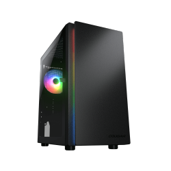 COUGAR Purity RGB Mini Atx Computer Case, Tempered Glass Side Panel, 1X 120MM Argb Fan Pre-Installed In Black