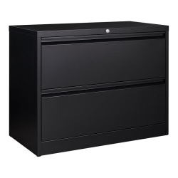 GANGMEI 2-Drawer Steel Metal Lateral Locking Filing Cabinet With Lock In In Black