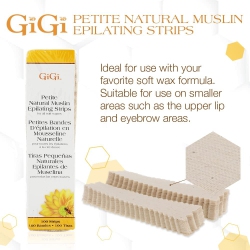 GIGI Natural Muslin Epilating Strips, Petite, 100 Strips, 1 Count