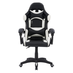 CORLIVING Ravagers Comfortable Ergonomic Adjustable Gaming Chair, Black And In White