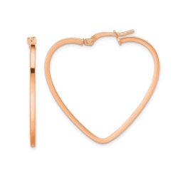 GEM AND HARMONY 14K Rose-Pink Heart Hoop Earrings In Gold