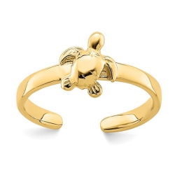 GEM AND HARMONY 14K Gold Sea Turtle Toe Ring In Yellow