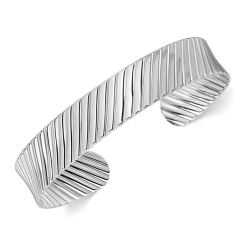 GEM AND HARMONY Sterling Cuff Bangle Bracelet In Silver