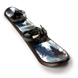 HURLEY 48" Printed Beginner Snowboard With Premium Bindings And Mountain Design In Blue