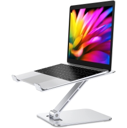 DOLAER Laptop Stand for Desk, Ergonomic Adjustable Foldable Computer Stand \w Heat-Vent, 10Lbs Heavy Duty Aluminium Alloy Laptop Riser Compatible \w