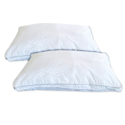 COTTON HOUSE - Set Of Two Pillows, Microfiber Gel, 100% Egyptian Cotton Cover, Queen Size,