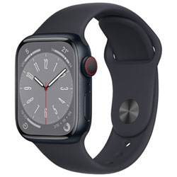 Apple Watch Series 8 41 Mm (Gps + Cell) En Aluminium Minuit Et Bracelet De Sport Minuit De Rogers - P/m - Financement Mensuel