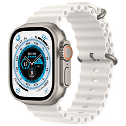 Apple Watch Ultra (Gps + Cellular) Avec Boîtier De 49 Mm En Titane Et Bracelet Océan Blanc De Rogers - Financement Mensuel