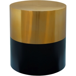 MERIDIAN FURNITURE Sun Brushed Gold Top End Table With Matte Base In Black