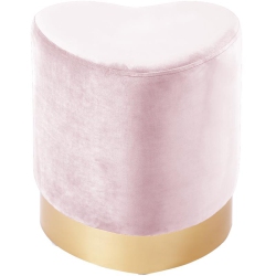 MERIDIAN FURNITURE Heart Contemporary Velvet Ottoman/stool In In Pink
