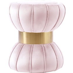 MERIDIAN FURNITURE Vino Contemporary Velvet Ottoman/stool In In Pink