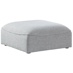 MERIDIAN FURNITURE Miramar Durable Linen Textured Ottoman In Grey