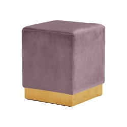 MERIDIAN FURNITURE Jax Contemporary Velvet Ottoman/stool In In Pink