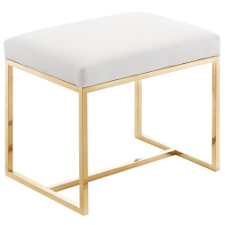 MERIDIAN FURNITURE Monroe Ottoman / Stool In Gold