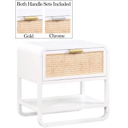 MERIDIAN FURNITURE Sage Wood Veneer Night Stand In White