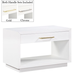 MERIDIAN FURNITURE Avery Wood Veneer Night Stand In White