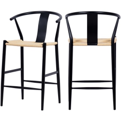 MERIDIAN FURNITURE Beck Hand Woven Rope Stool In Beige