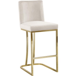 MERIDIAN FURNITURE Heidi Cream Velvet Stool