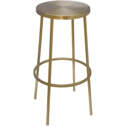 MERIDIAN FURNITURE Tyson Brushed Iron Barstool In Gold